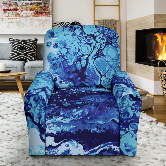 Ocean Liquid Pattern Print Design A03 Recliner Slipcover with Pocket