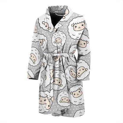 Sheep Print Design LKS401 Men Bathrobe
