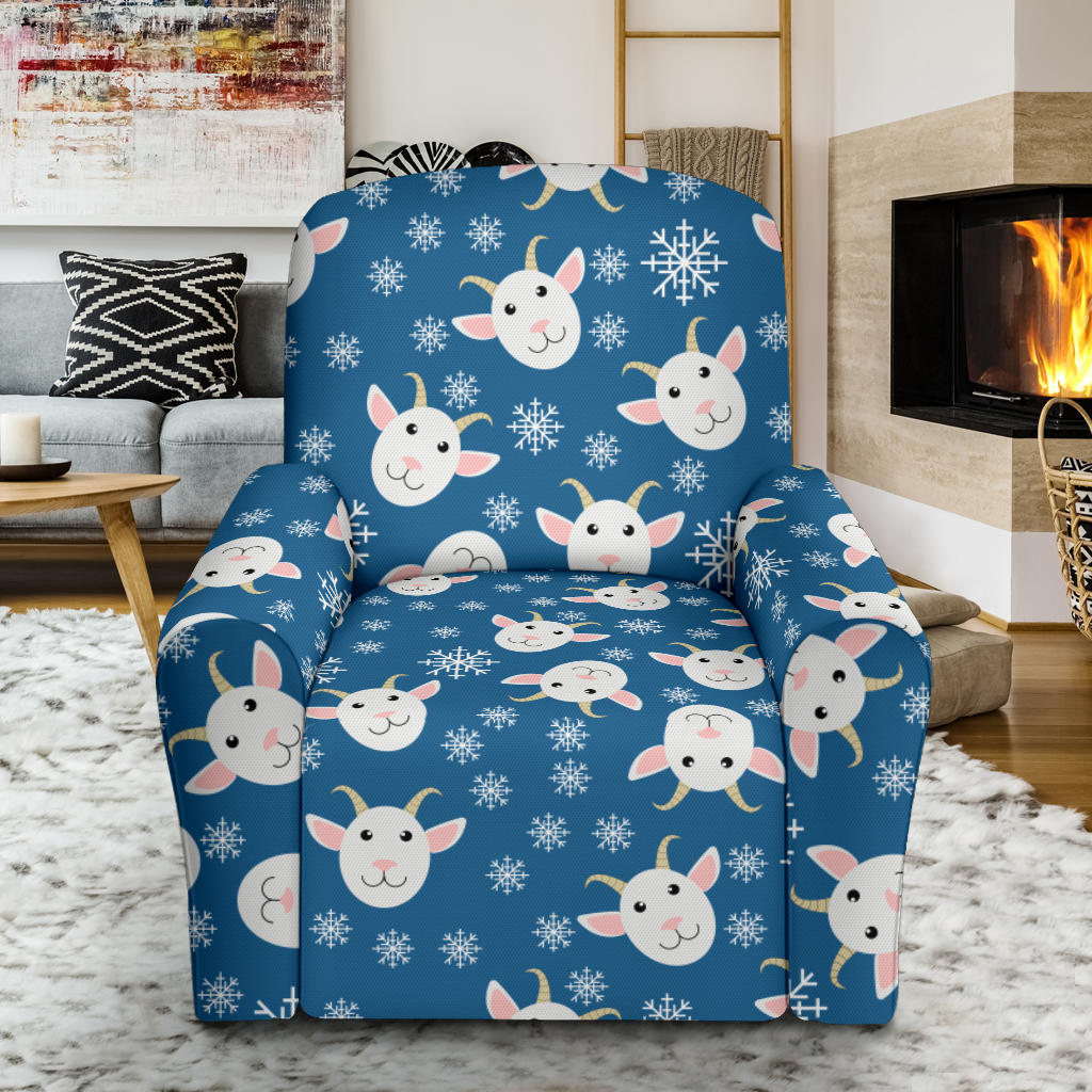 Goat Print Design LKS402 Recliner Slipcover with Pocket