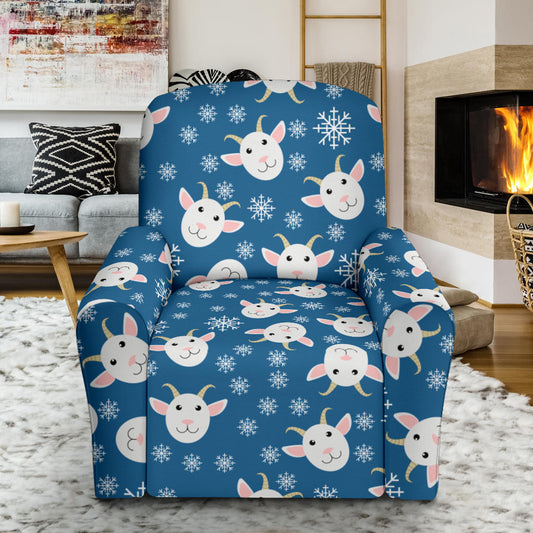 Goat Print Design LKS402 Recliner Slipcover with Pocket