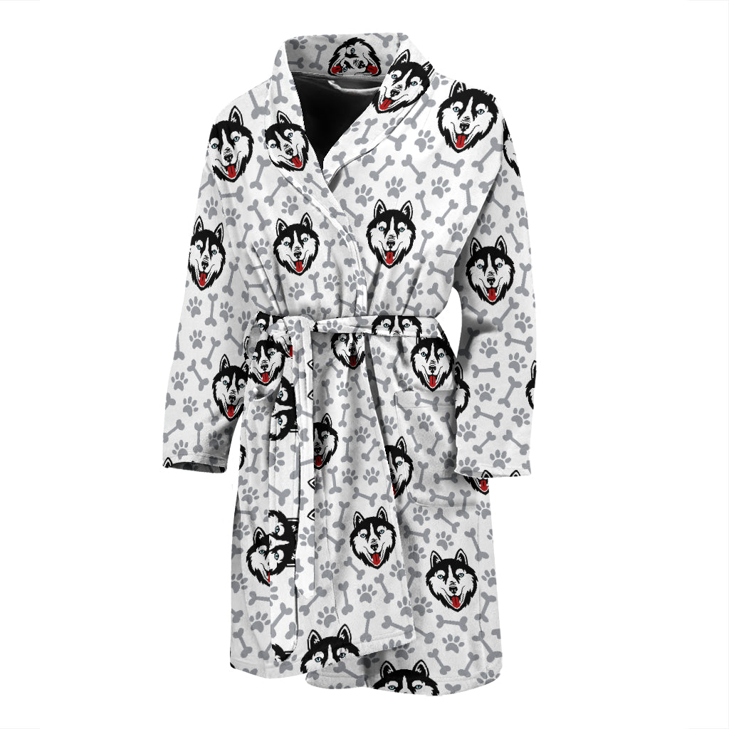 Siberian Huskies Print Design LKS305 Men Bathrobe