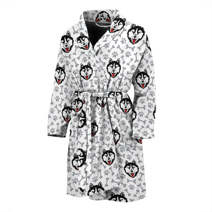 Siberian Huskies Print Design LKS305 Men Bathrobe