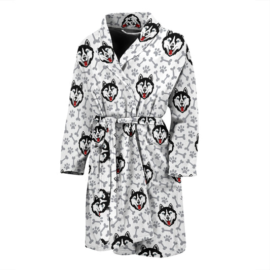 Siberian Huskies Print Design LKS305 Men Bathrobe