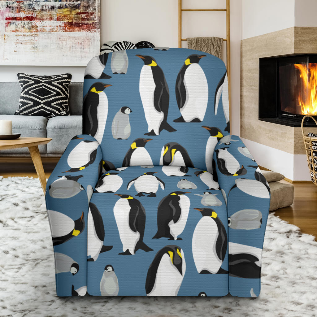 Penguin Pattern Print Design A03 Recliner Slipcover with Pocket