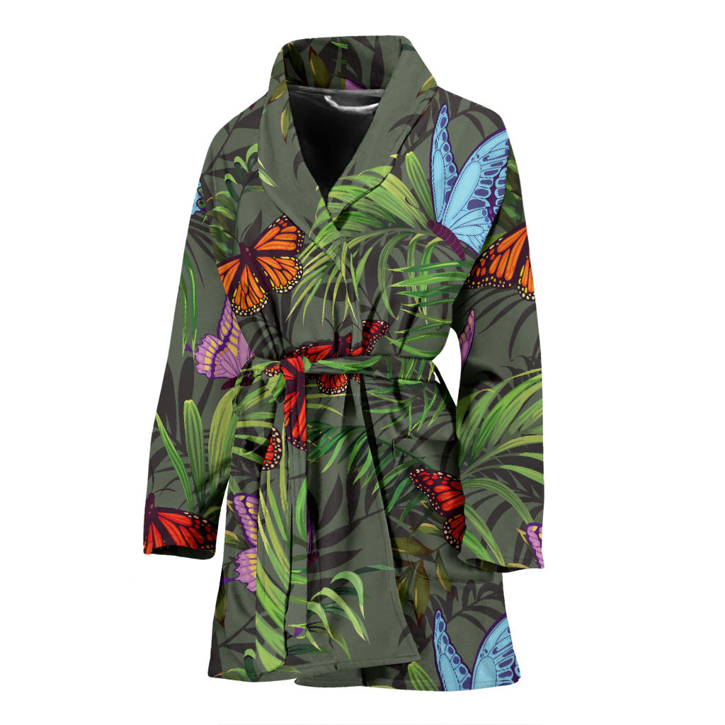 Monarch Butterfly Pattern Print Design 04 Women Bathrobe