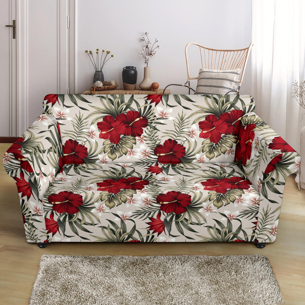 Hibiscus Print Design LKS3011 Loveseat Couch Slipcover