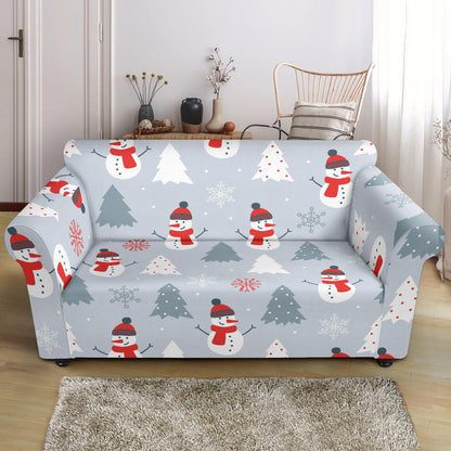 Snowman Print Design LKS302 Loveseat Couch Slipcover