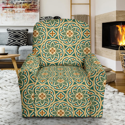 Cross Pattern Print Design 01 Recliner Slipcover with Pocket