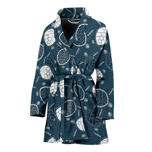 Sea Turtle Print Design LKS3015 Women Bathrobe