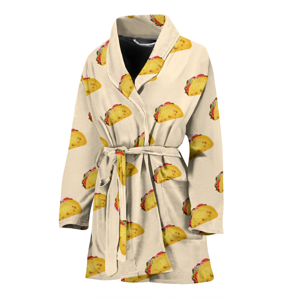 Taco Print Design LKS302 Women Bathrobe
