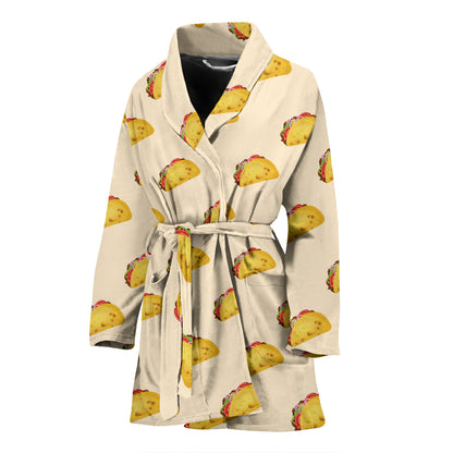 Taco Print Design LKS302 Women Bathrobe
