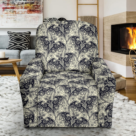 Bat Tribal Pattern Print Design 06 Recliner Slipcover with Pocket