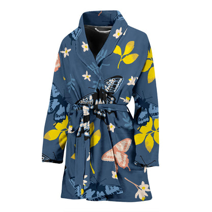 Monarch Butterfly Pattern Print Design 02 Women Bathrobe