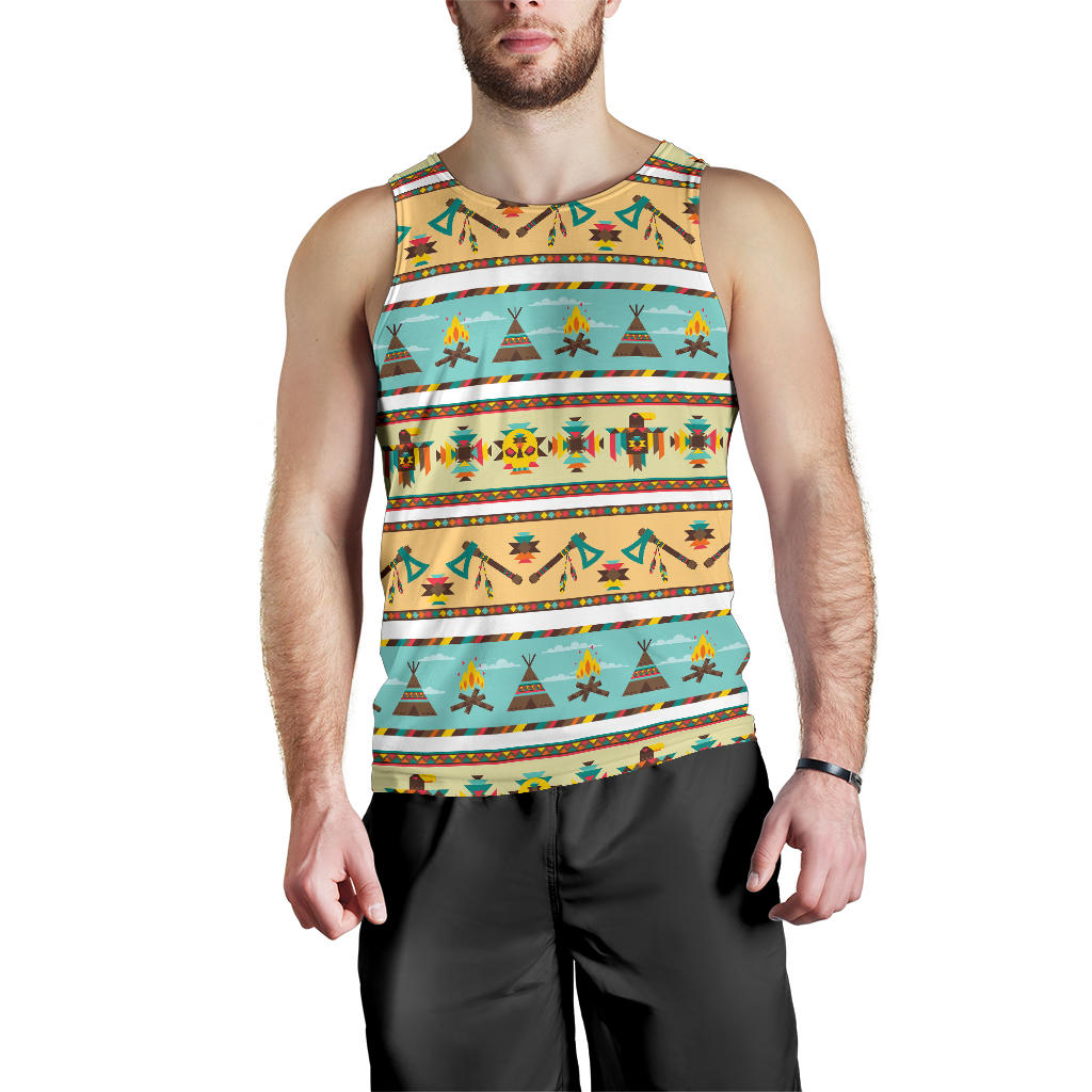 American indian Life Pattern Men Tank Top