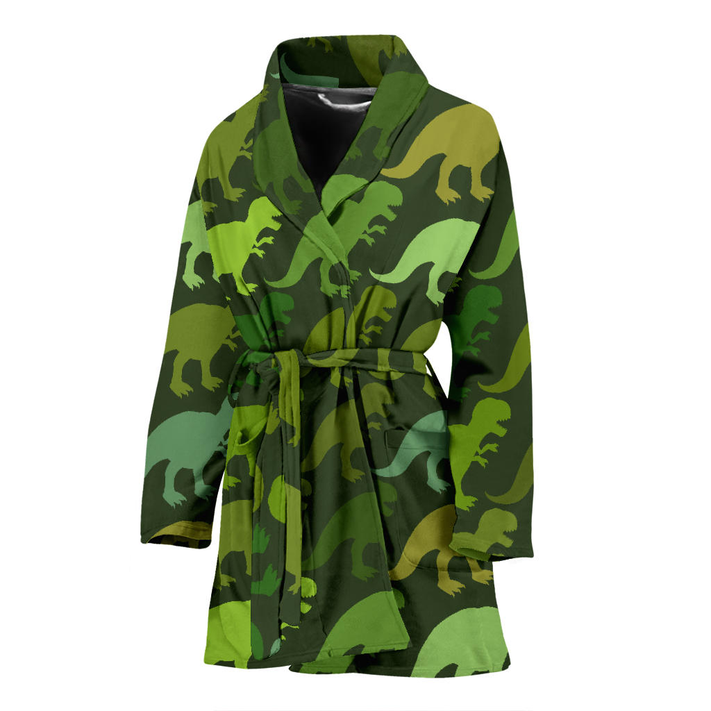 T Rex Pattern Print Design A03 Women Bathrobe