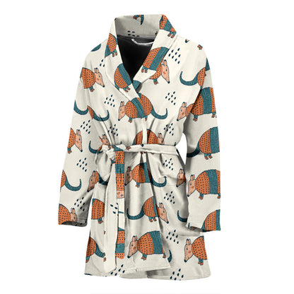 Armadillo Pattern Print Design 01 Women Bathrobe