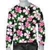 Hibiscus Pink Flower Hawaiian Print Men Long Sleeve Sweatshirt