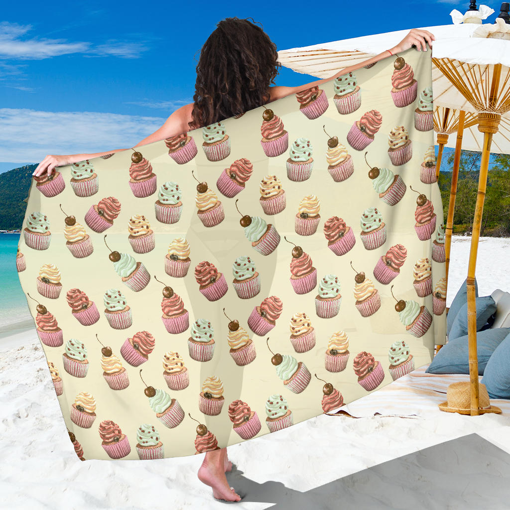 Cupcake Pattern Print Design 04 Sarong Pareo Wrap