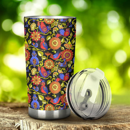 Steampunk Bird Design Themed Print Tumbler