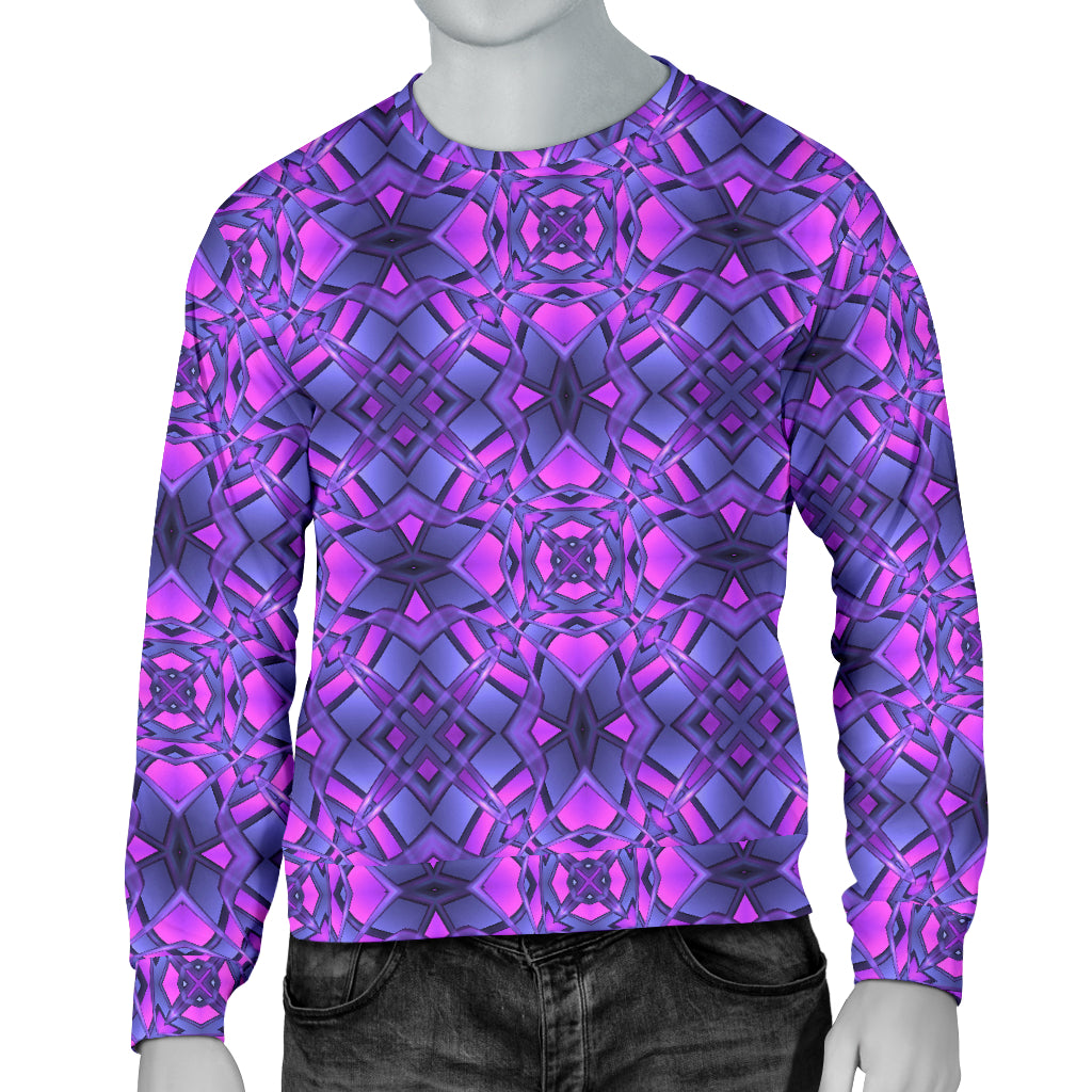 kaleidoscope Pattern Print Design Men Long Sleeve Sweatshirt