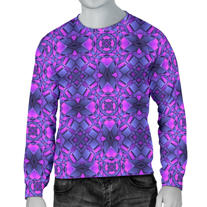 kaleidoscope Pattern Print Design Men Long Sleeve Sweatshirt