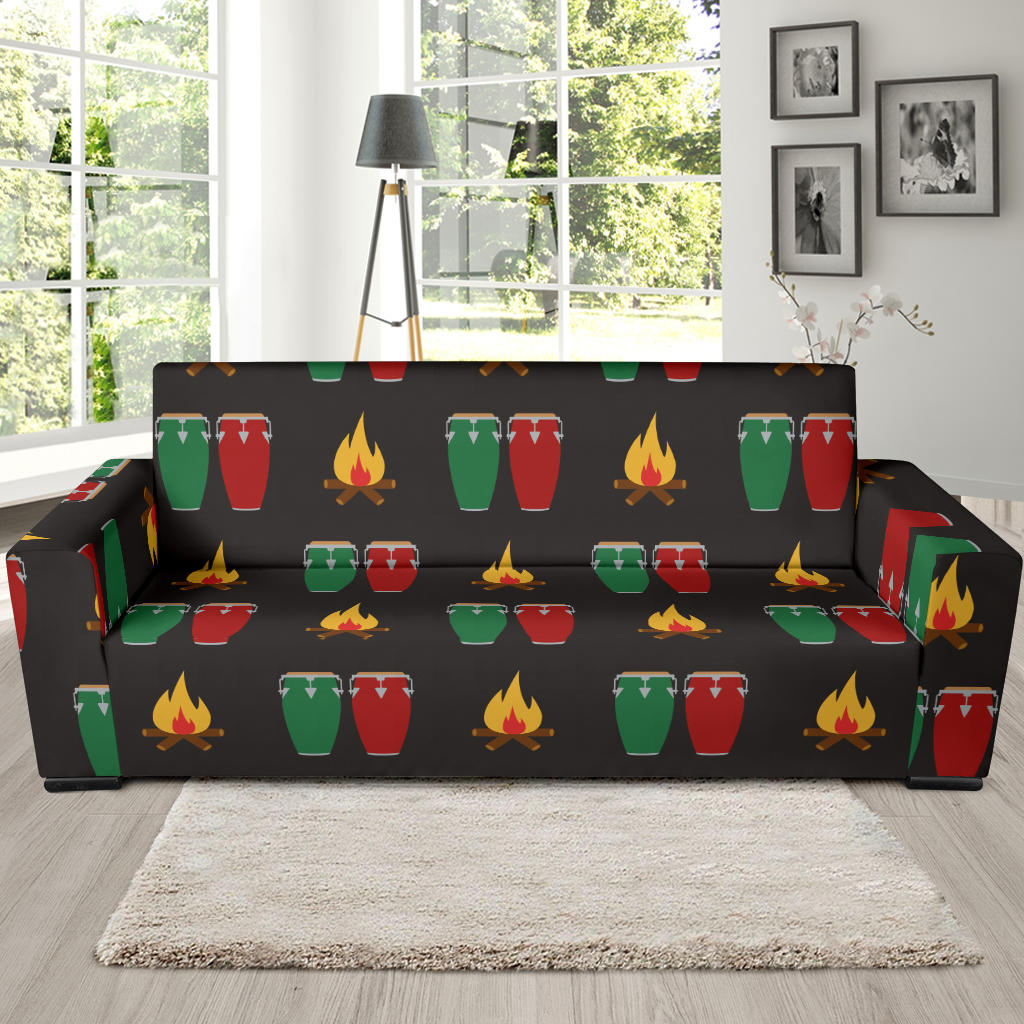 Conga Pattern Print Design 01 Sofa Slipcover