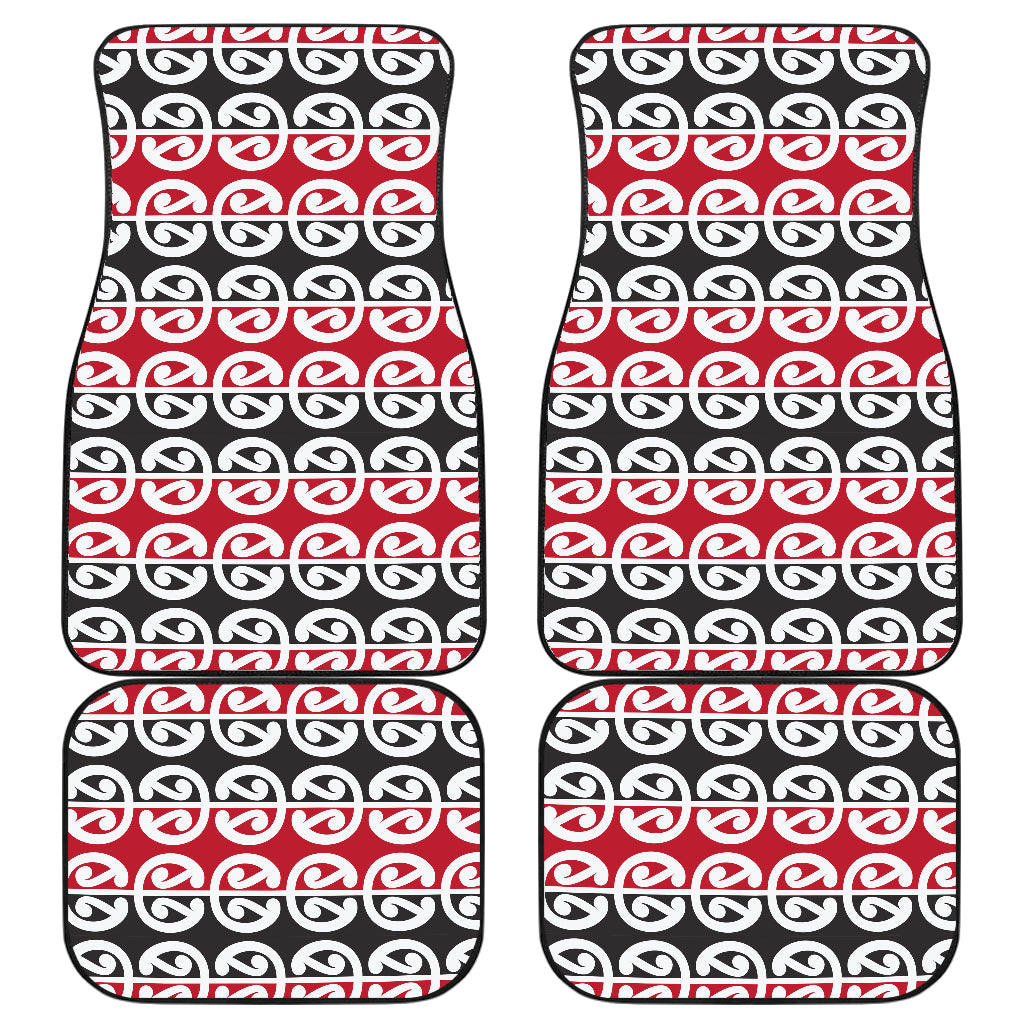 Maori Classic Themed Design Print Car Floor Mats Front Back