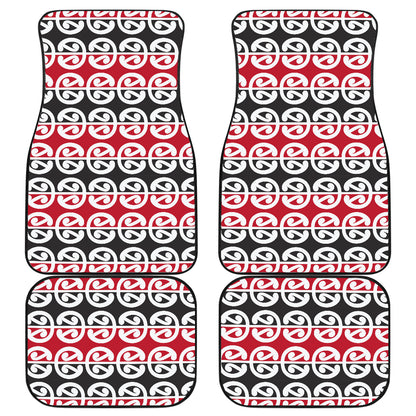 Maori Classic Themed Design Print Car Floor Mats Front Back
