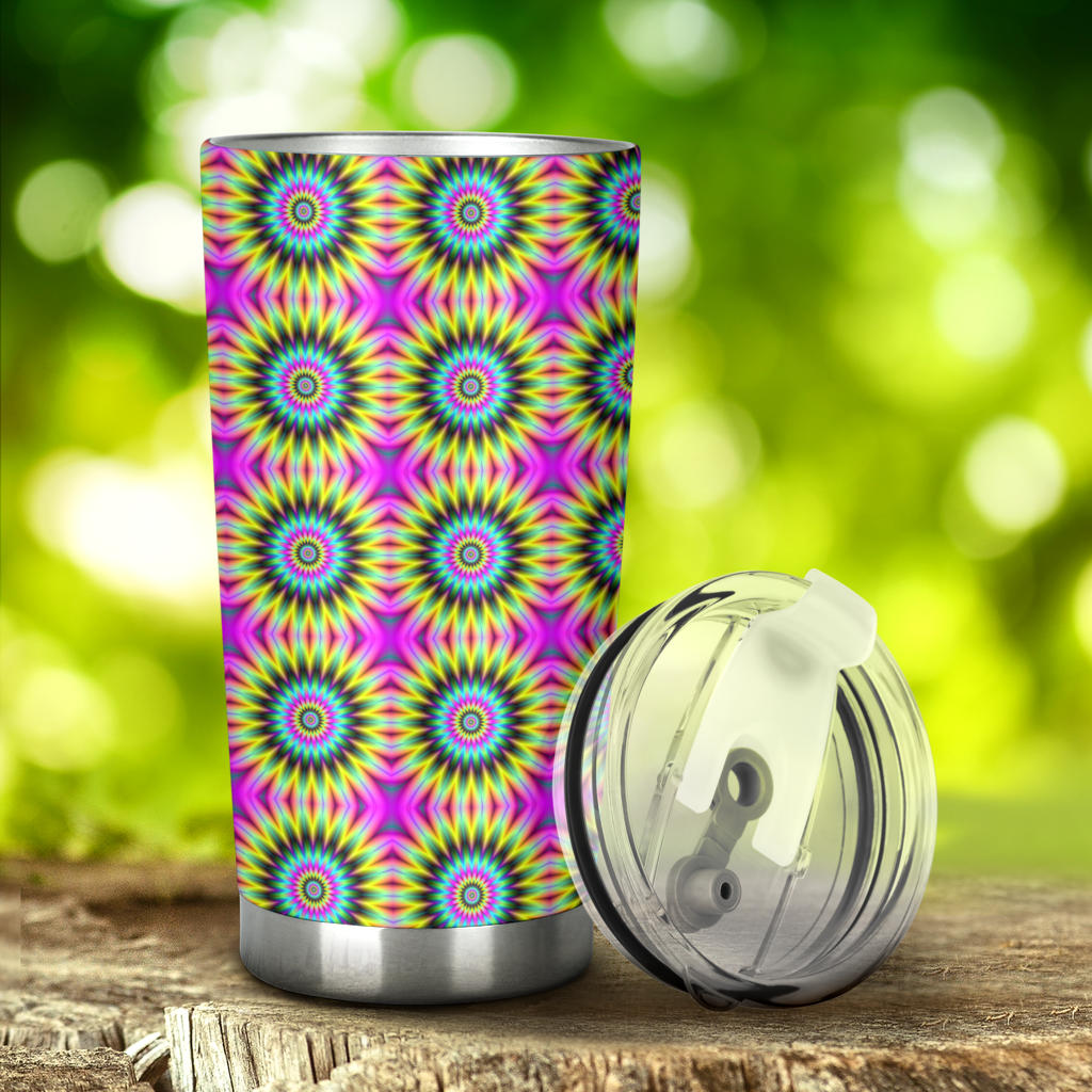 Optical illusion Flower Rainbow Style Tumbler
