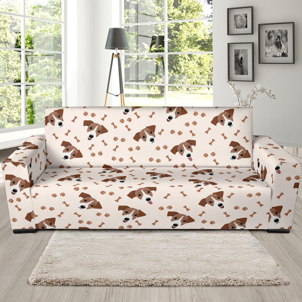 Russell Terriers Paw Print Design LKS303 Sofa Slipcover