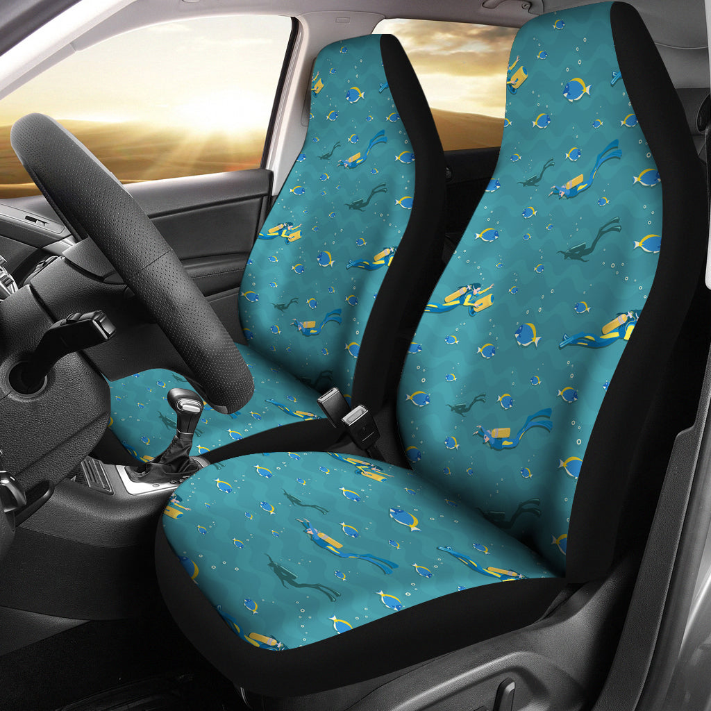 Scuba Driving Pattern Print Design LKS306 Car Seat Covers