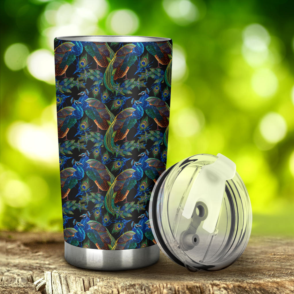 Peacock Themed Design Print Tumbler