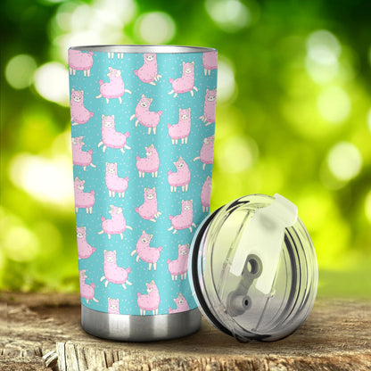 Alpaca Cartoon Design Themed Print Tumbler