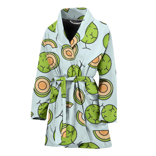 Cantaloupe Pattern Print Design 02 Women Bathrobe