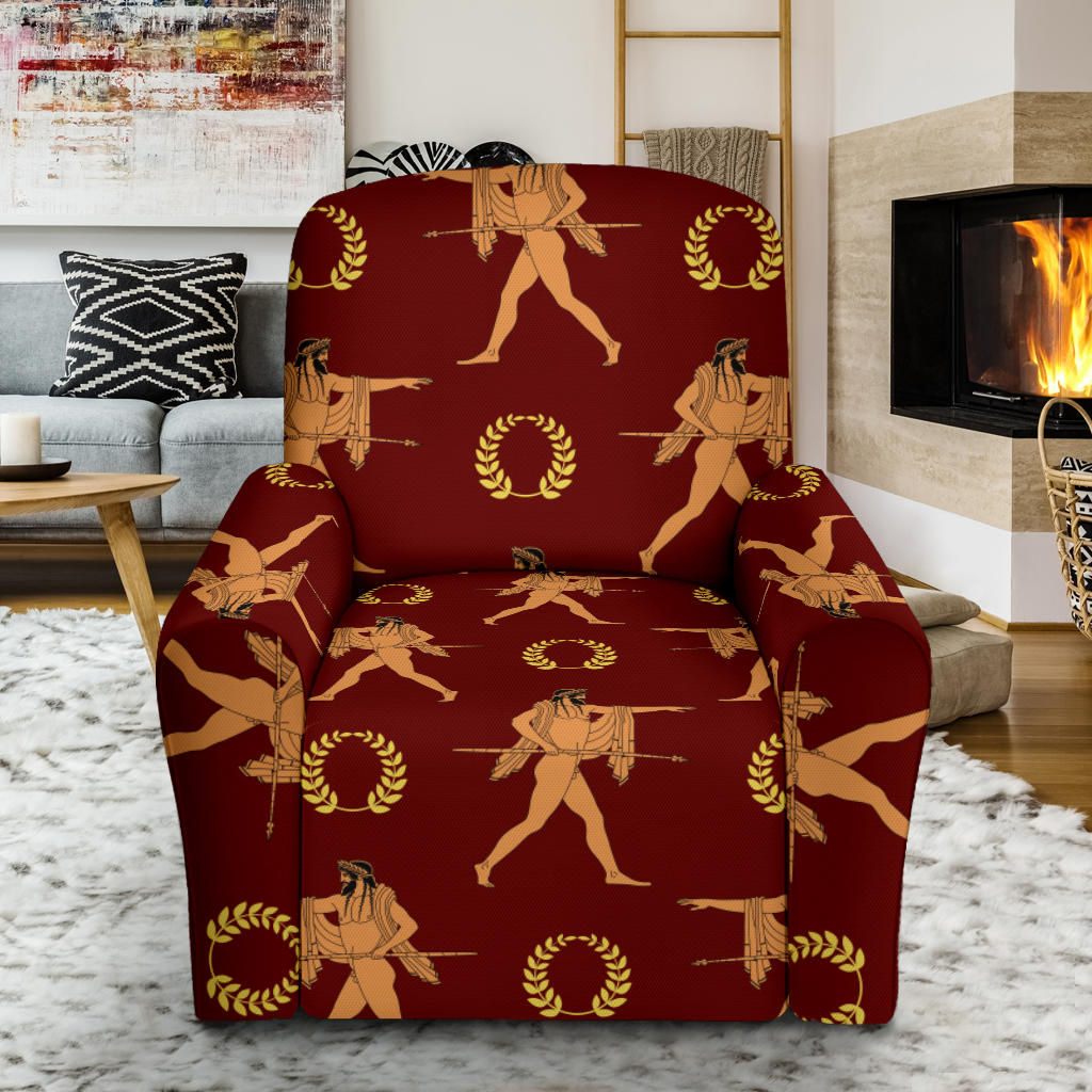 Ancient Greek Print Design LKS307 Recliner Slipcover with Pocket