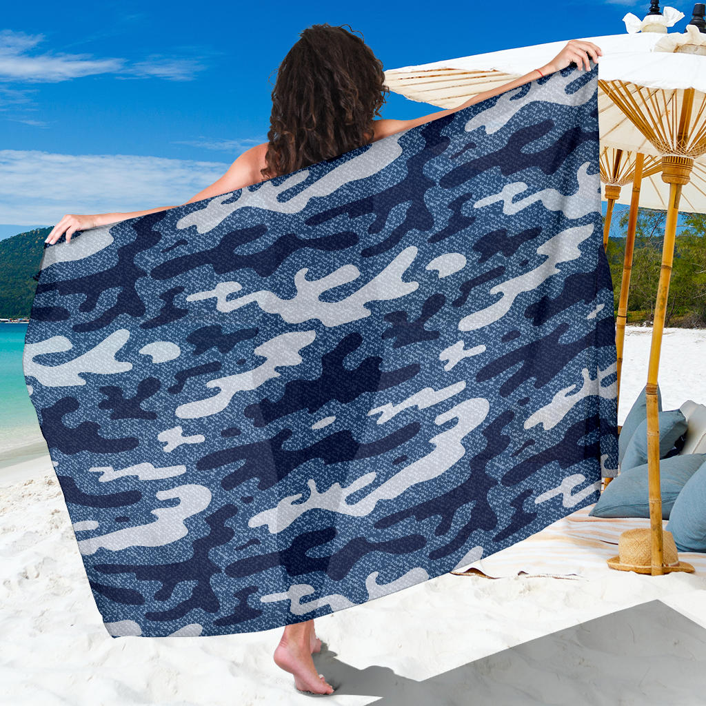Jean Camouflage Pattern Print Design 05 Sarong Pareo Wrap