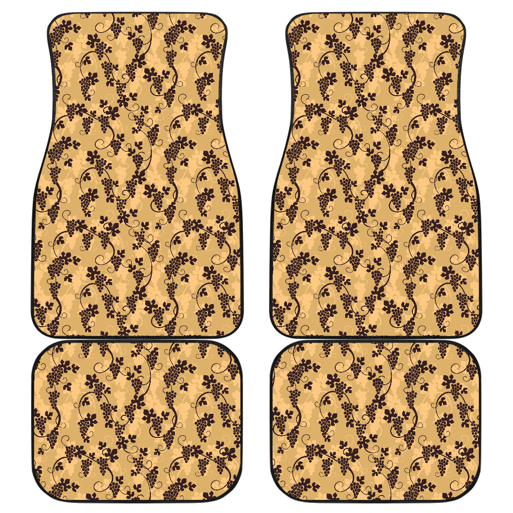 Wine Grape Design Print Car Floor Mats Front Back