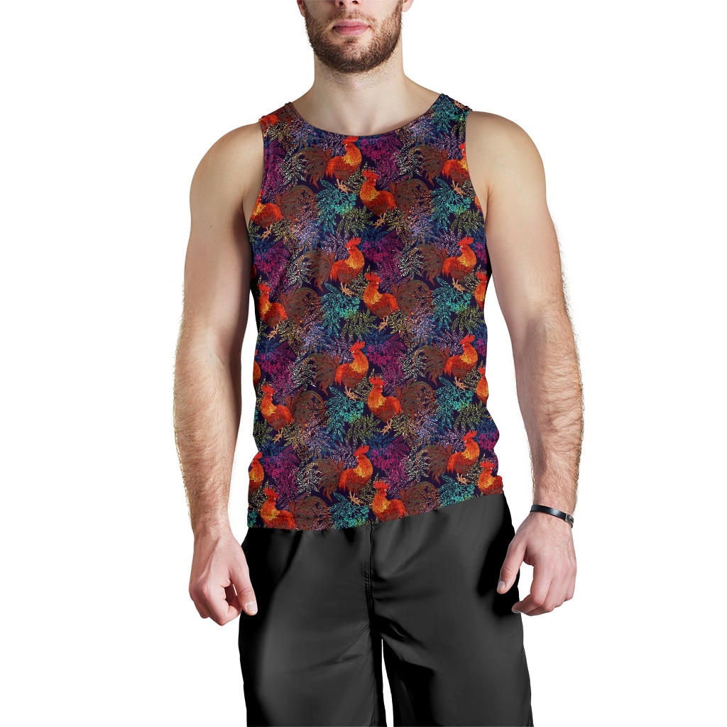 Rooster Print Style Men Tank Top