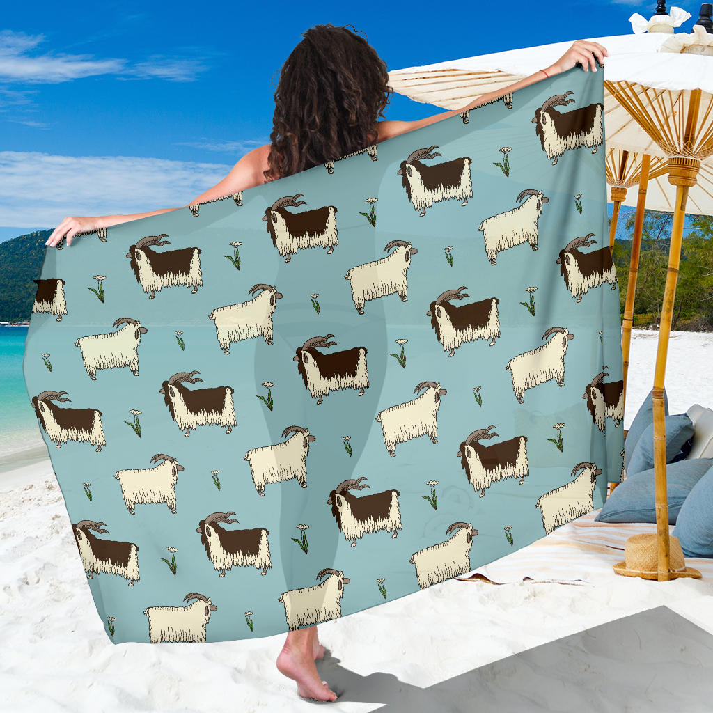 Goat Pattern Print Design 02 Sarong Pareo Wrap