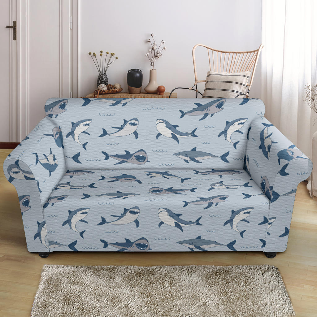 Shark Print Design LKS304 Loveseat Couch Slipcover