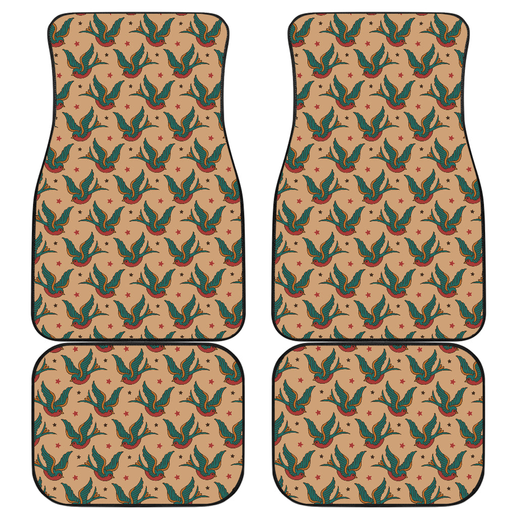 Old School Tattoo Swallow Design Car Floor Mats Front Back