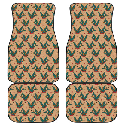 Old School Tattoo Swallow Design Car Floor Mats Front Back