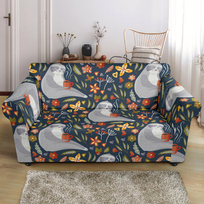Sloth Print Design LKS303 Loveseat Couch Slipcover