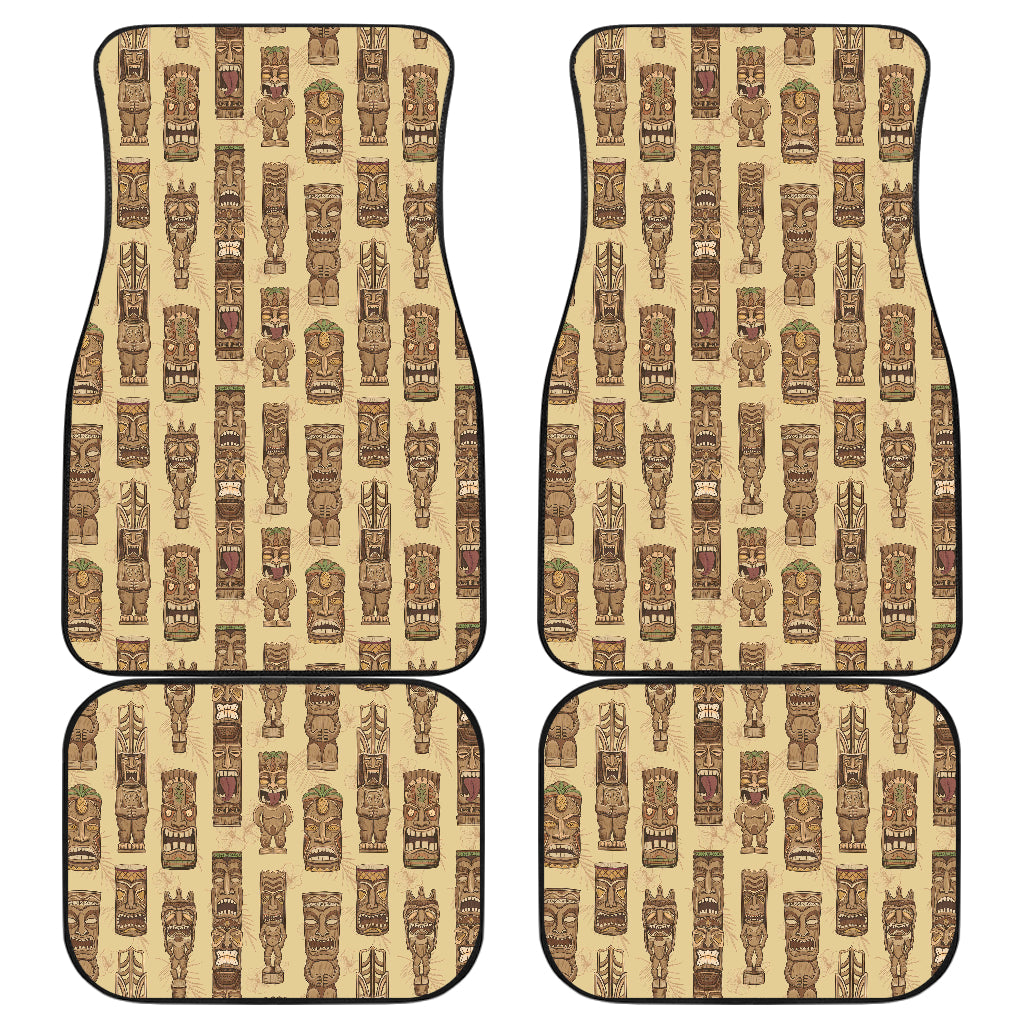 Totem Tiki Style Themed Design Car Floor Mats Front Back