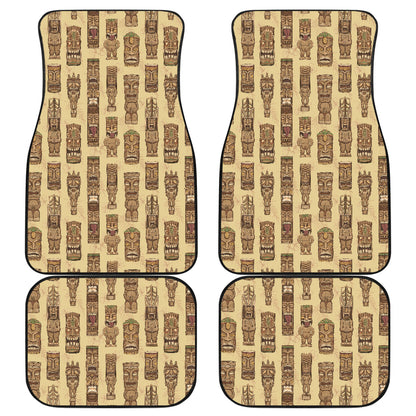 Totem Tiki Style Themed Design Car Floor Mats Front Back