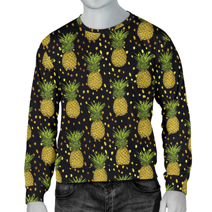 Pineapple Gold Dot Themed Print Men Long Sleeve Sweatshirt