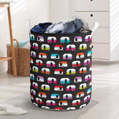 Camper Caravan Pattern Laundry Basket