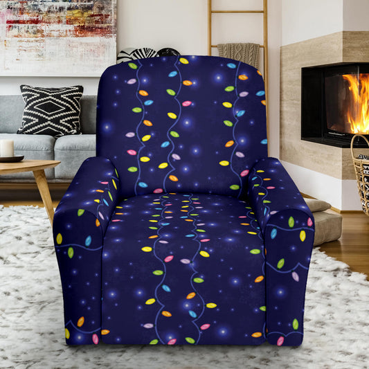 Christmas Light Pattern Print Design 03 Recliner Slipcover with Pocket
