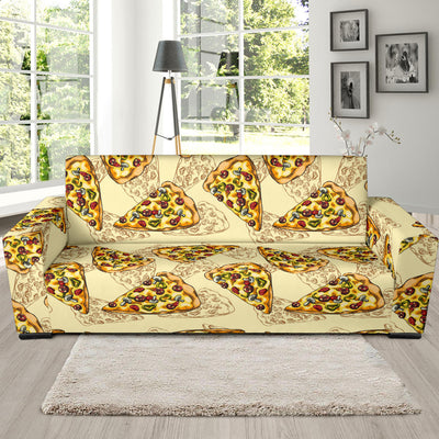 Pizza Pattern Print Design A01 Sofa Slipcover