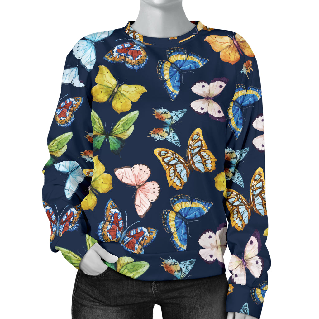 Butterfly Beautiful Print Pattern Women Long Sleeve Sweatshirt